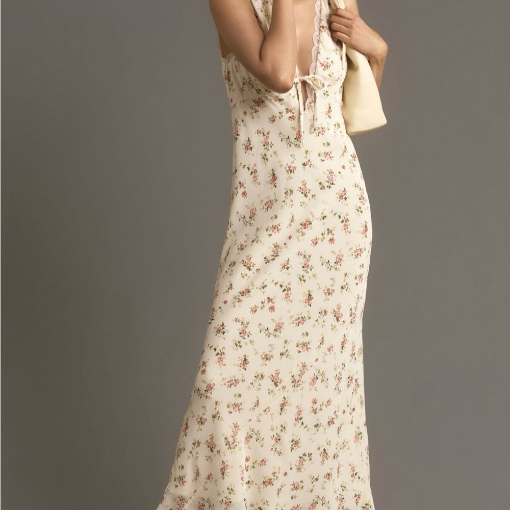 Reformation Cream Floral Maxi Dress